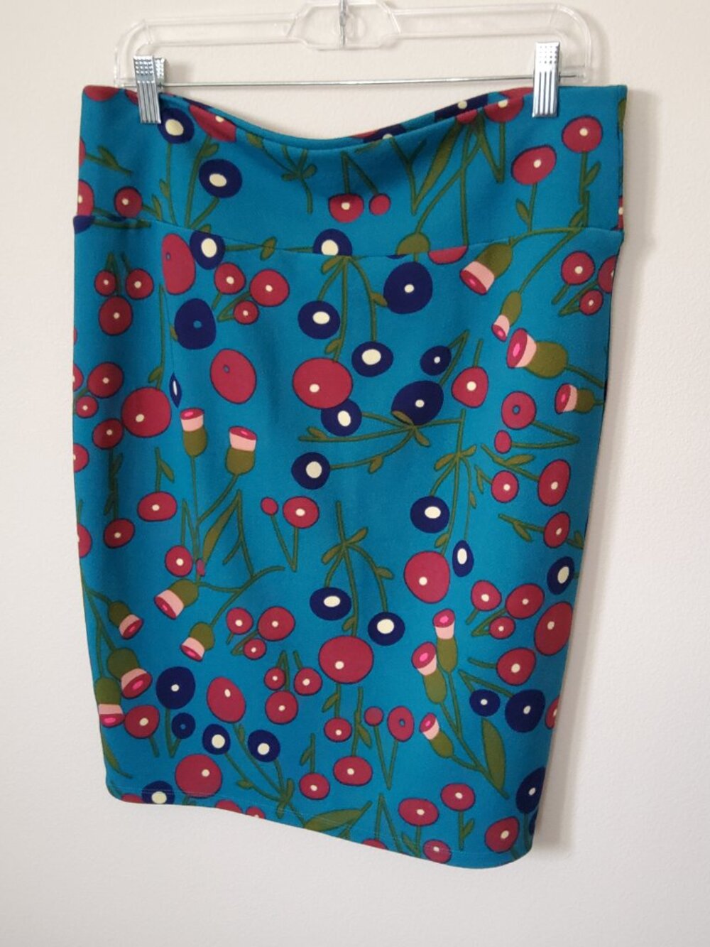 LulaRoe Blue Floral pencil skirt size L
